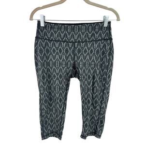 PrAna Gray Black Geometric Capri Leggings Small Athletic Workout